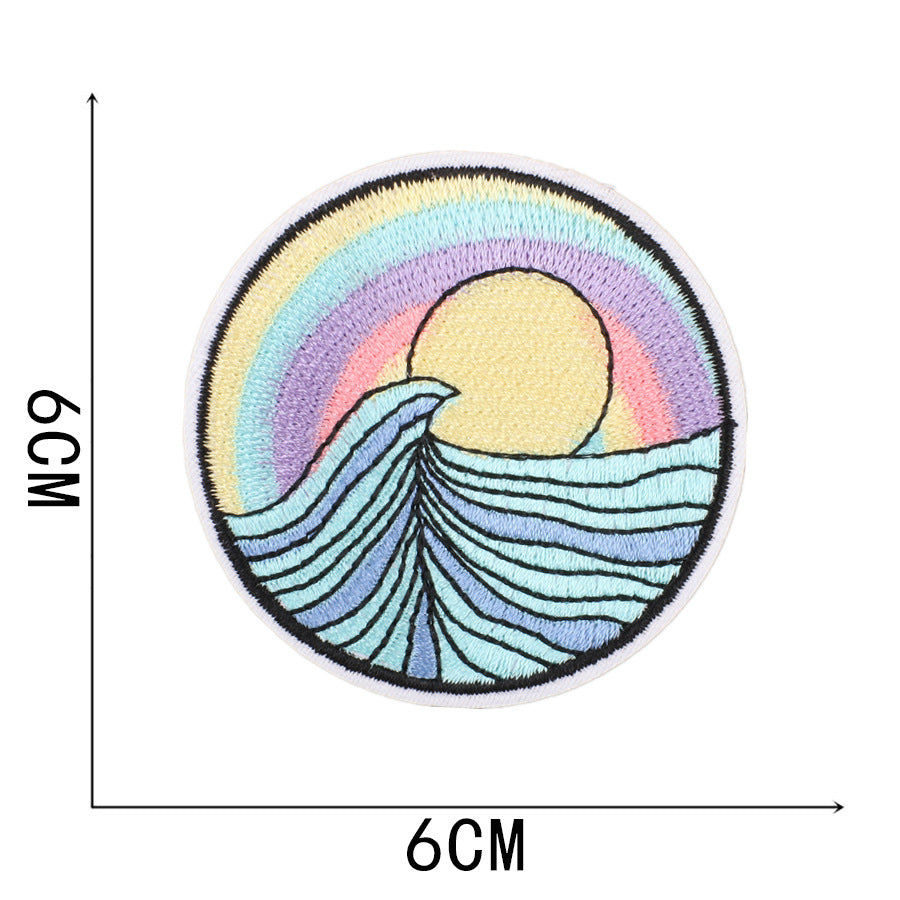 Wholesale New Summer Waves Embroidery Cloth Sticker